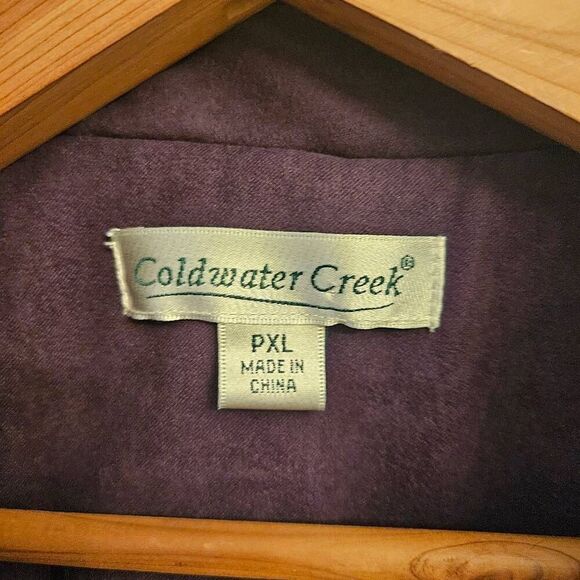 NWOT Coldwater Creek V-neck Zipup Soft Vibrant Purple Top-Shirt-Jacket Cropped t - Picture 5 of 6